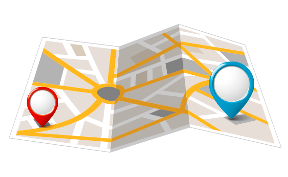 Mapa — Simule um percurso com GNV