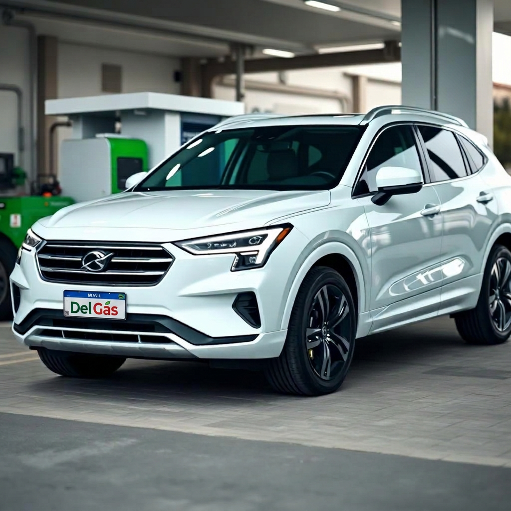 SUV branco após instalação de kit GNV na Del Gás
